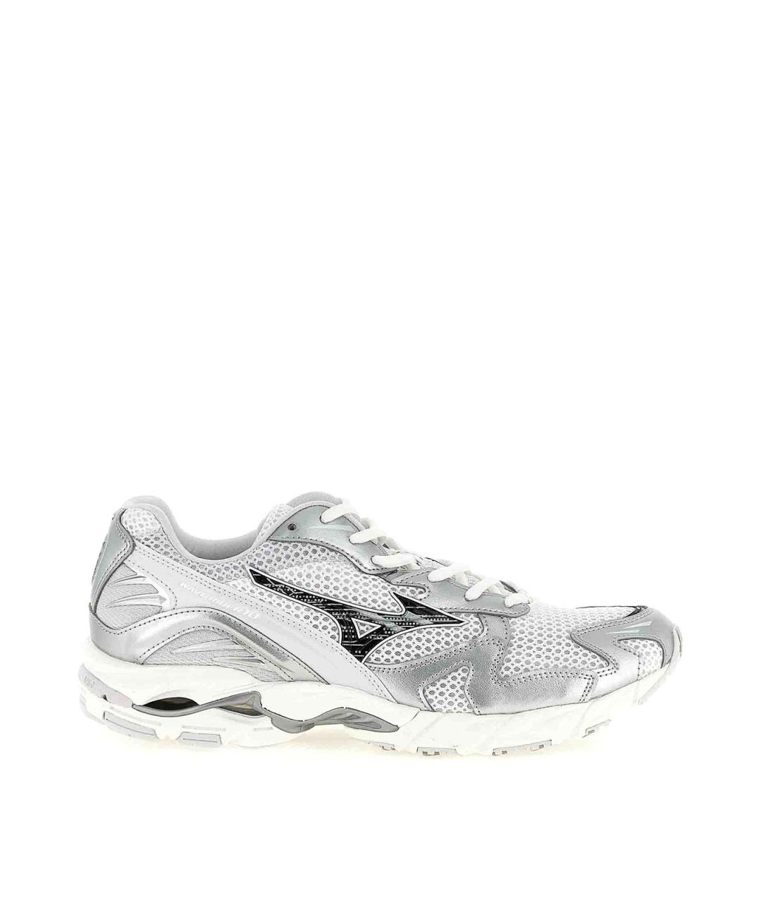 MIZUNO Серебряные кожаные низкие кроссовки / кеды, фото 1