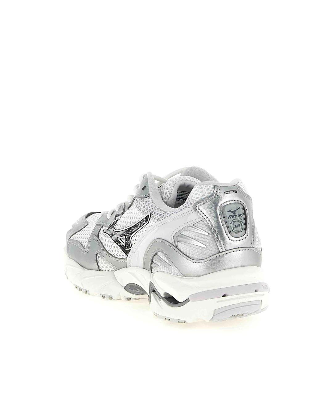 MIZUNO Серебряные кожаные низкие кроссовки / кеды, фото 3