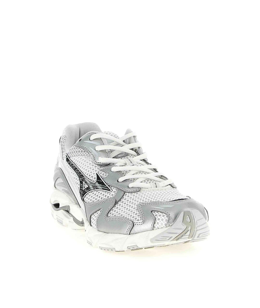MIZUNO Серебряные кожаные низкие кроссовки / кеды, фото 2