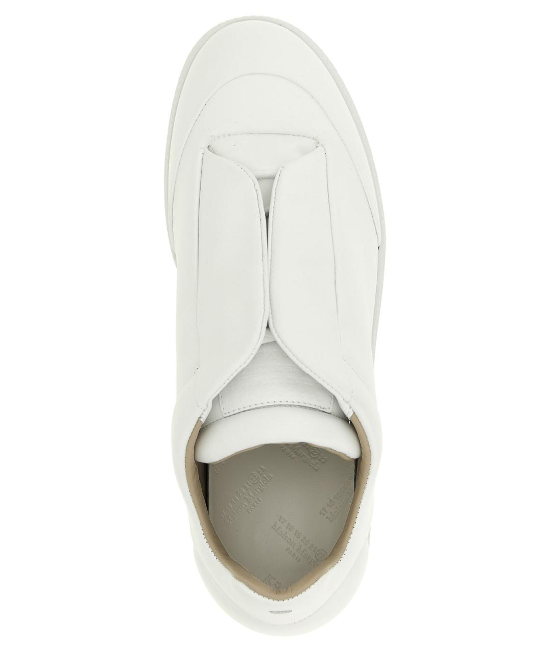 MAISON MARGIELA Белые кожаные низкие кроссовки / кеды, фото 4