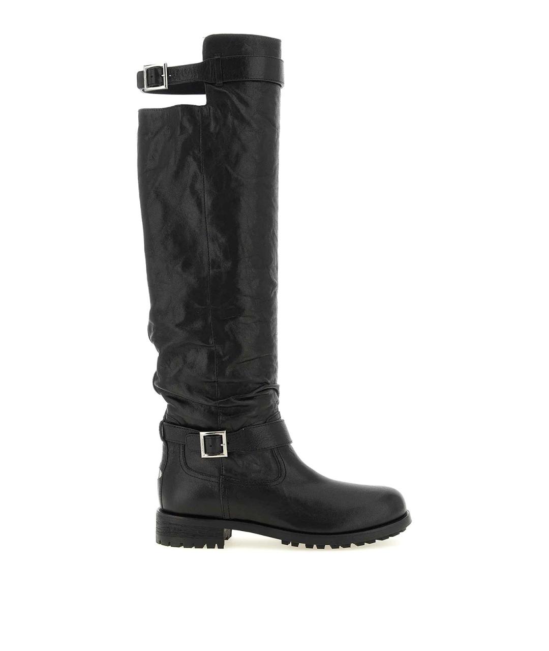JIMMY CHOO Черные кожаные сапоги, фото 1