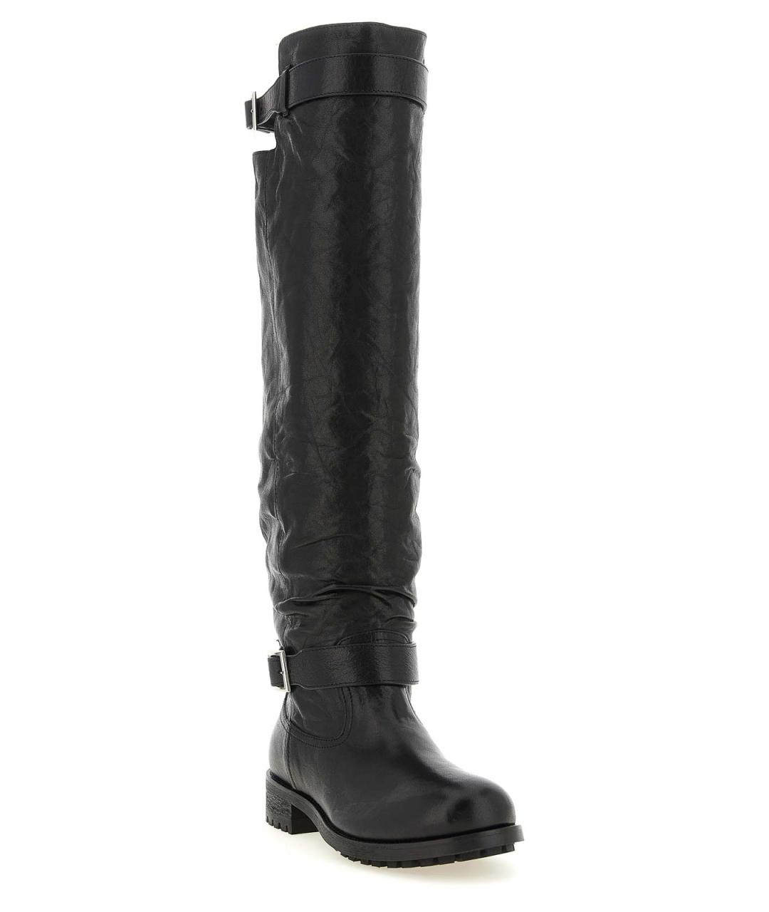 JIMMY CHOO Черные кожаные сапоги, фото 2
