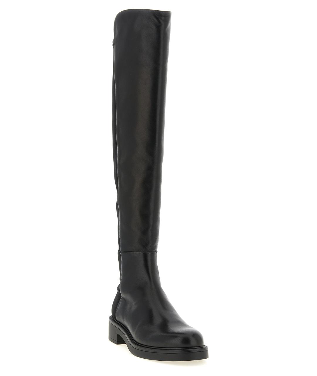 STUART WEITZMAN Черные кожаные сапоги, фото 2