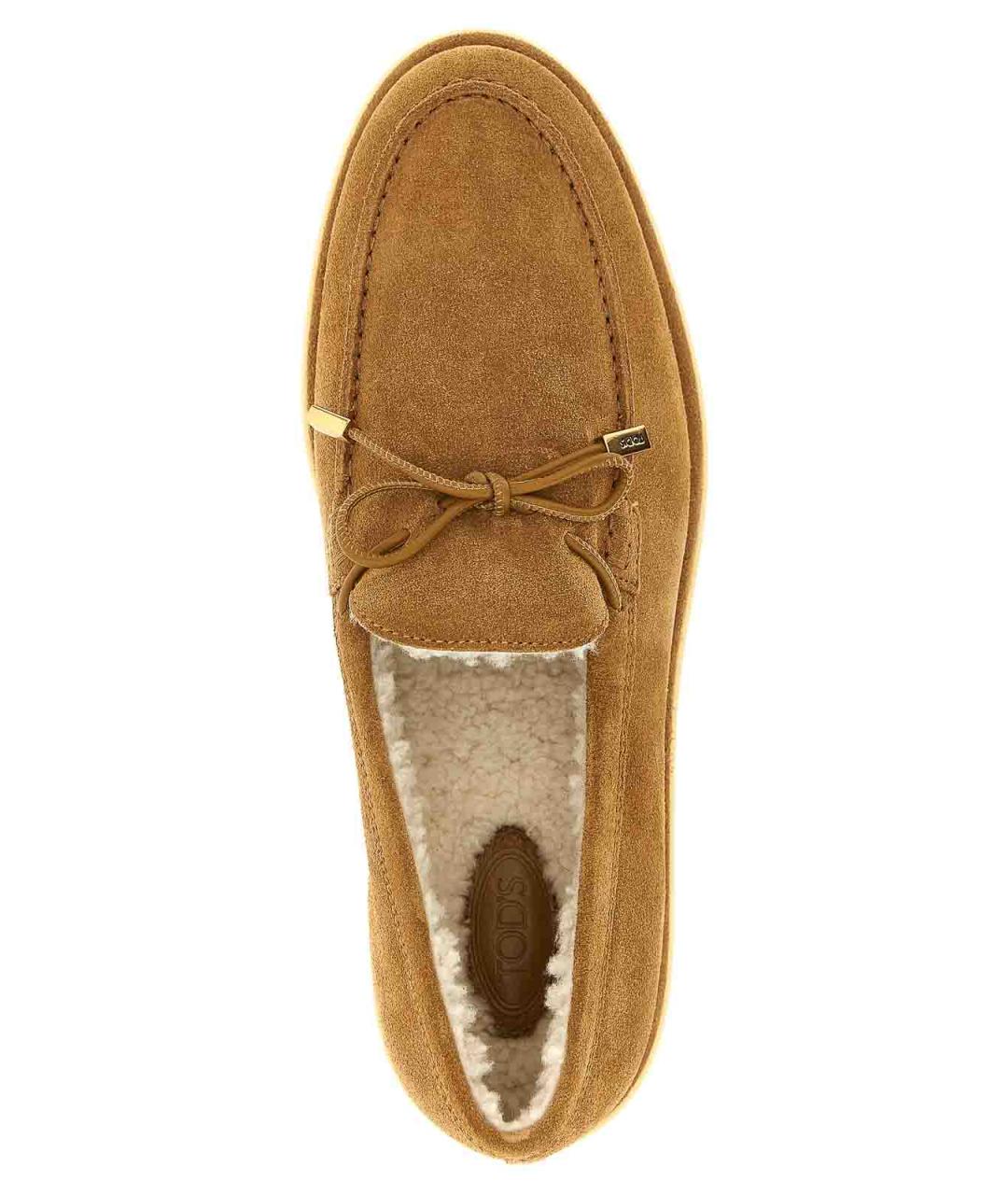 TOD'S Бежевые замшевые лоферы, фото 4