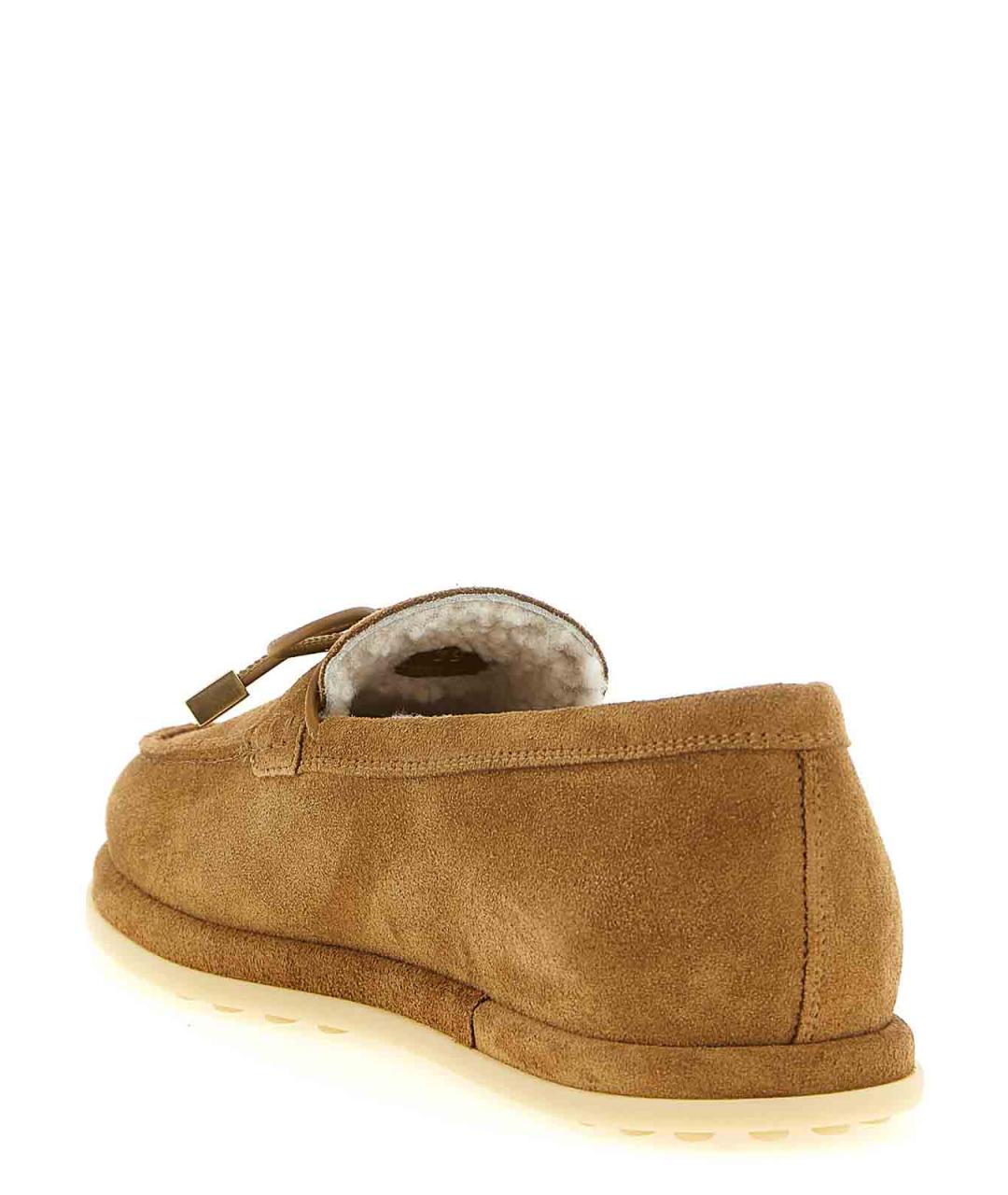 TOD'S Бежевые замшевые лоферы, фото 3