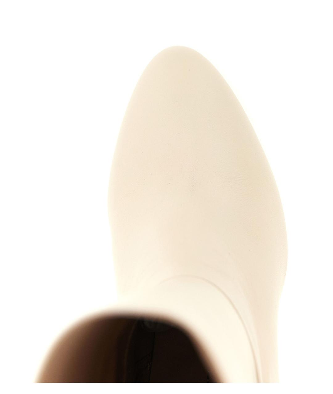 STUART WEITZMAN Белые кожаные сапоги, фото 4