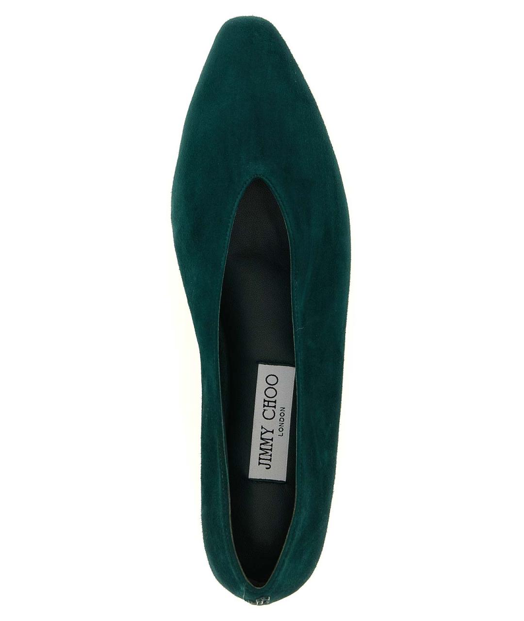 JIMMY CHOO Зеленые замшевые балетки, фото 4
