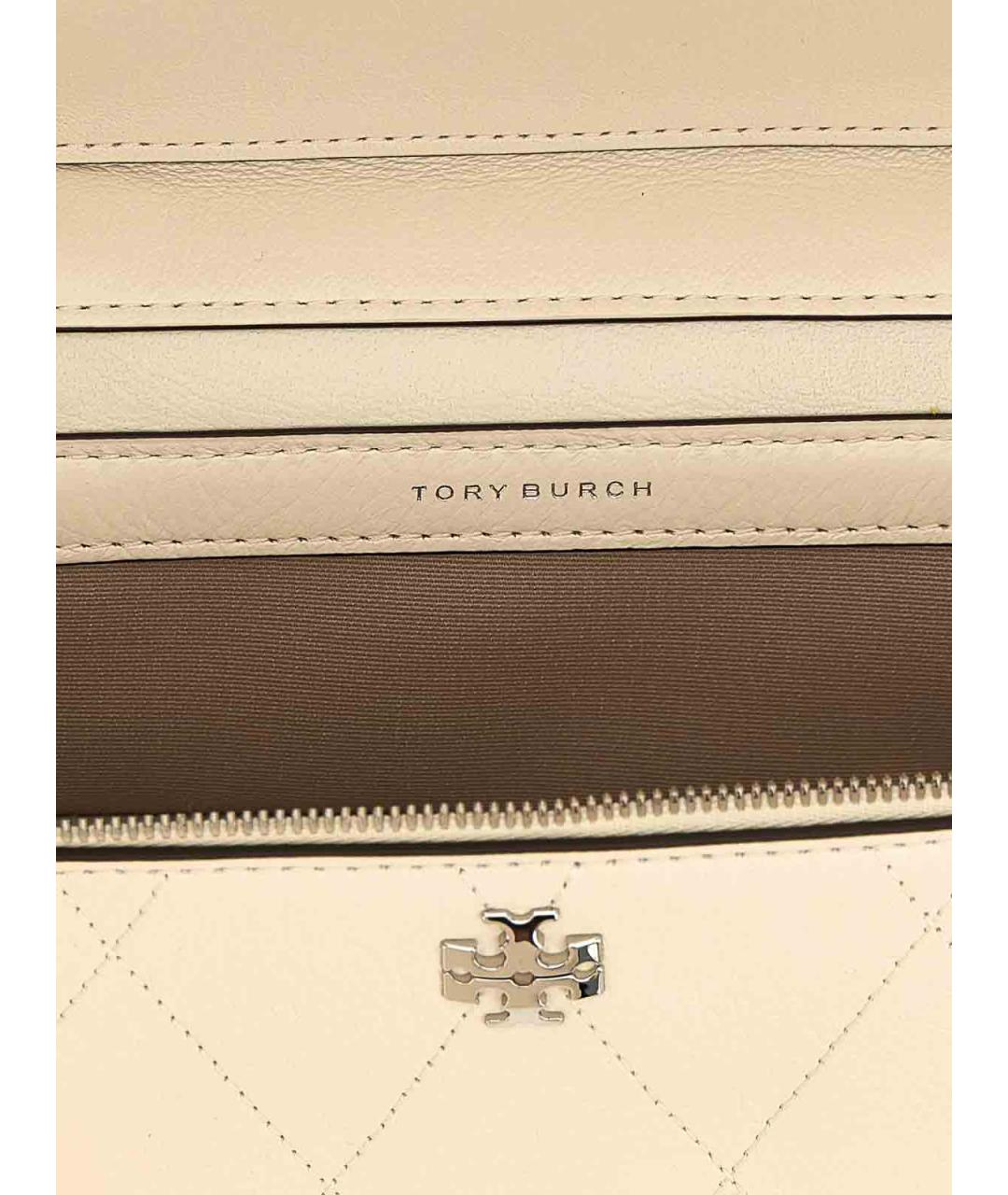 TORY BURCH Белая кожаная сумка через плечо, фото 4