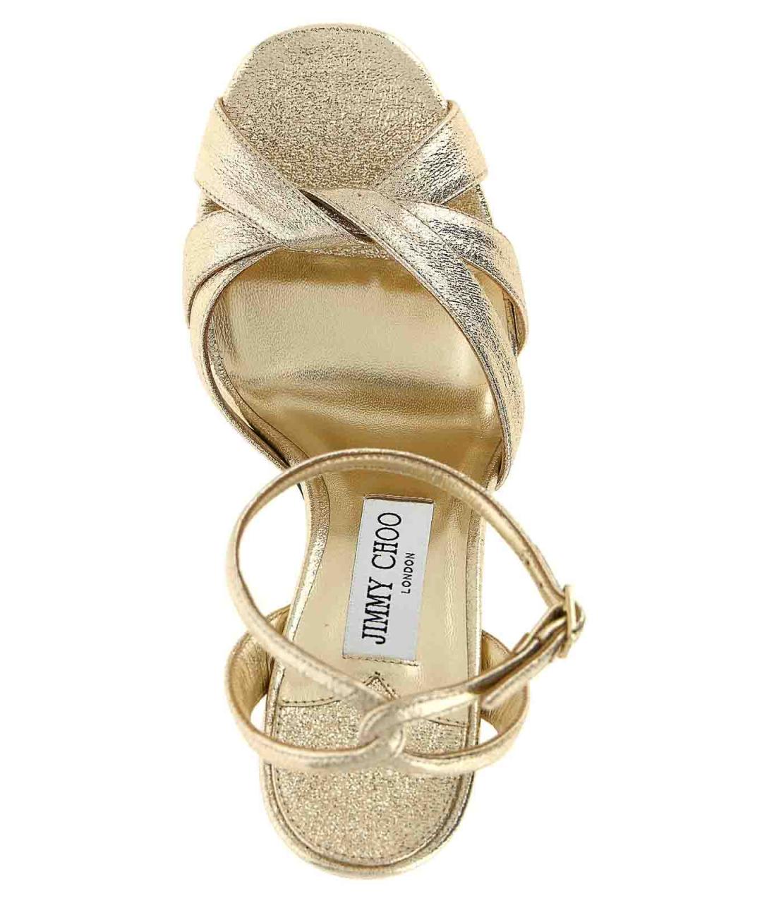 JIMMY CHOO Золотые сандалии, фото 4