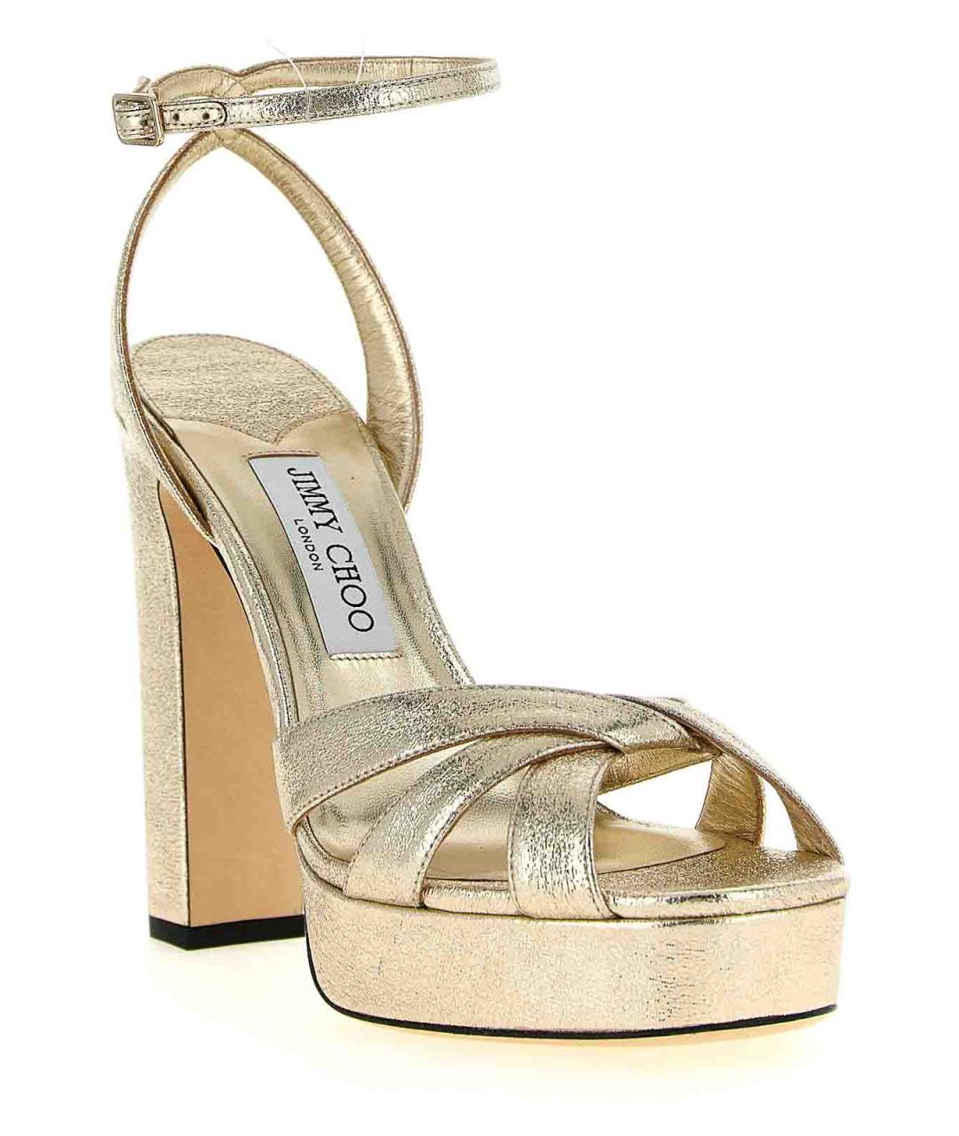 JIMMY CHOO Золотые сандалии, фото 2