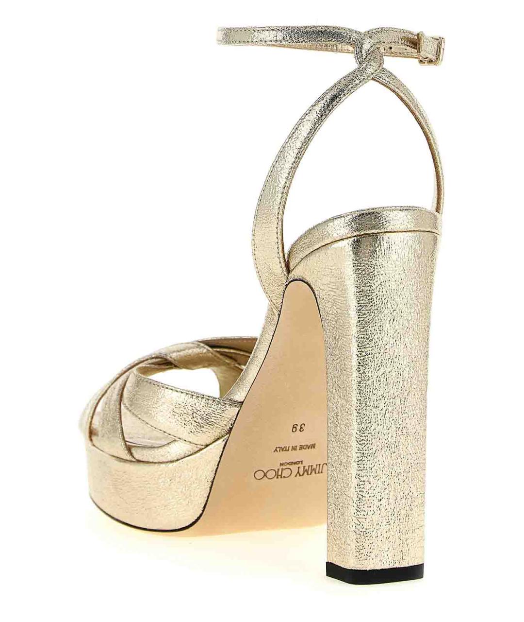 JIMMY CHOO Золотые сандалии, фото 3