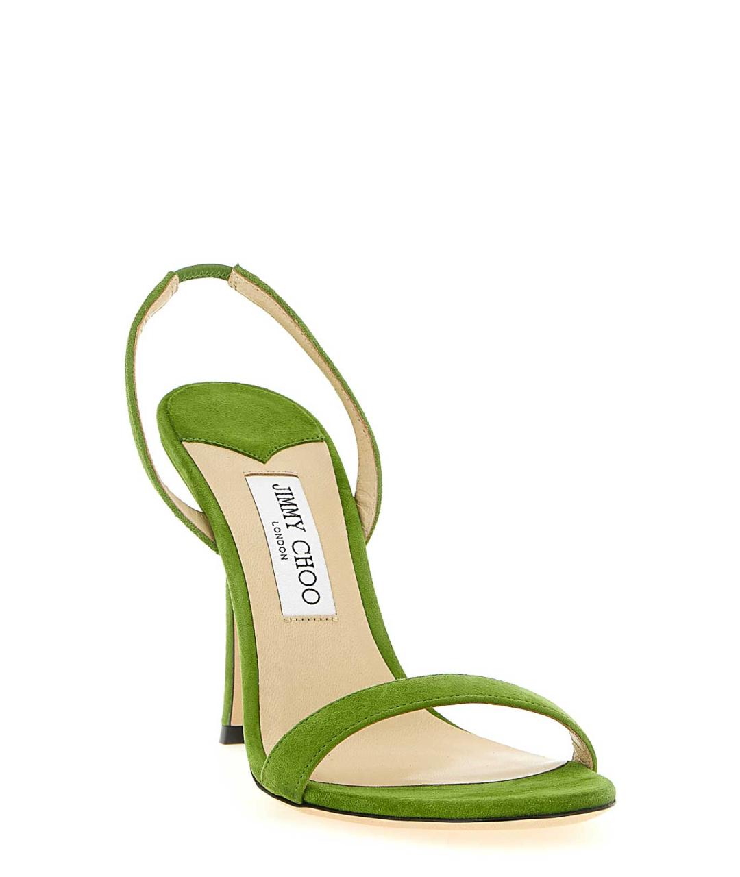 JIMMY CHOO Зеленые замшевые босоножки, фото 2