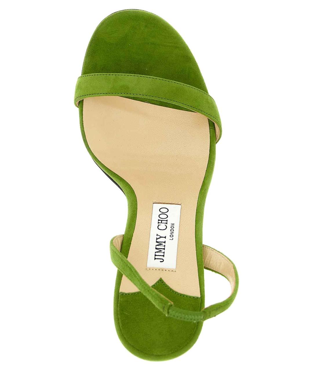 JIMMY CHOO Зеленые замшевые босоножки, фото 4