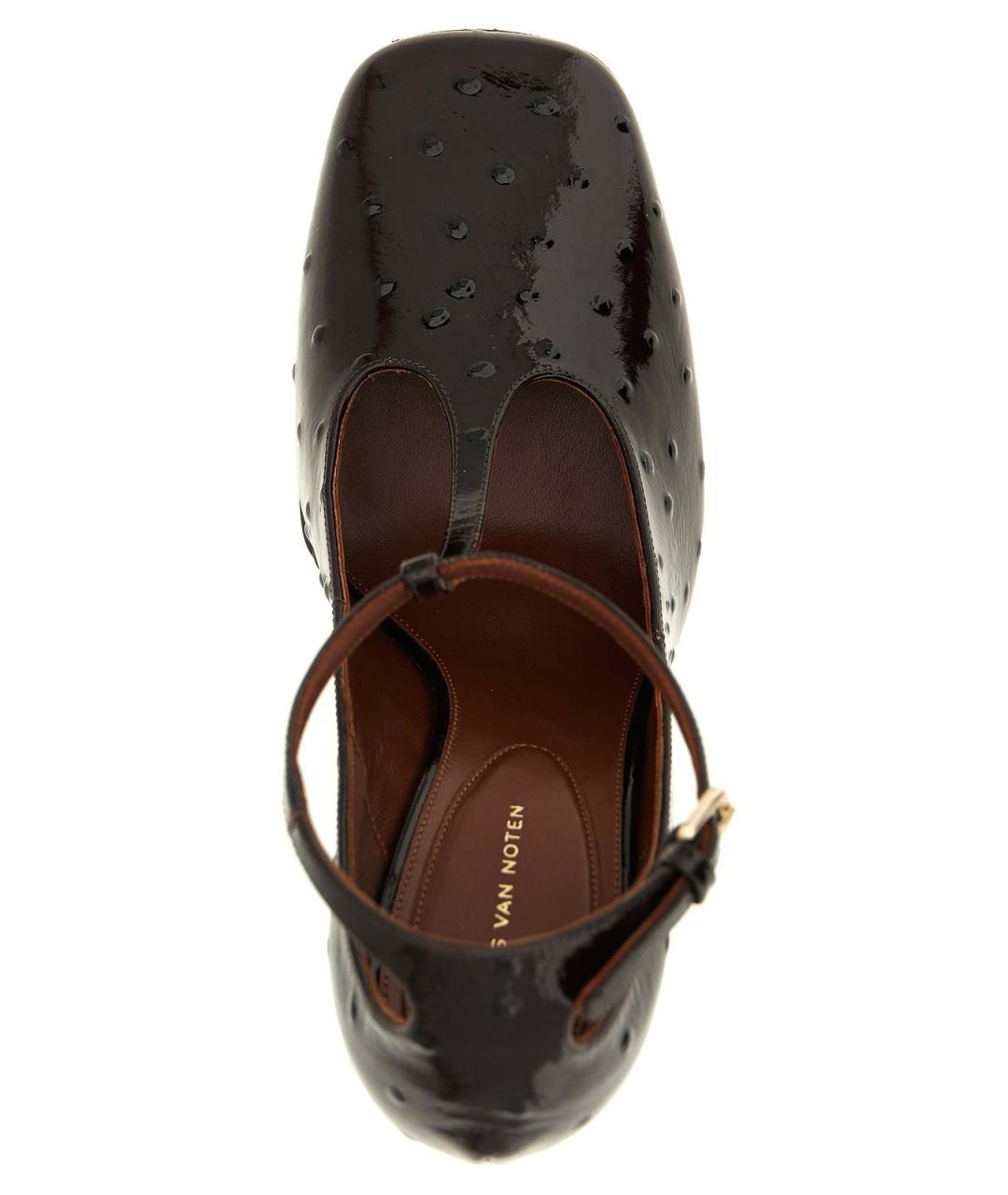 DRIES VAN NOTEN Бордовые кожаные туфли, фото 4