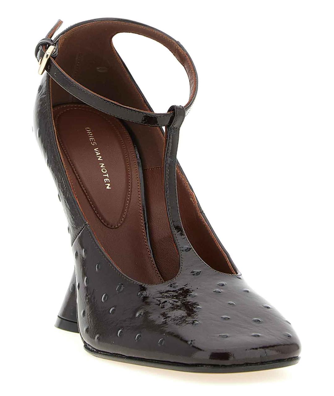 DRIES VAN NOTEN Бордовые кожаные туфли, фото 2