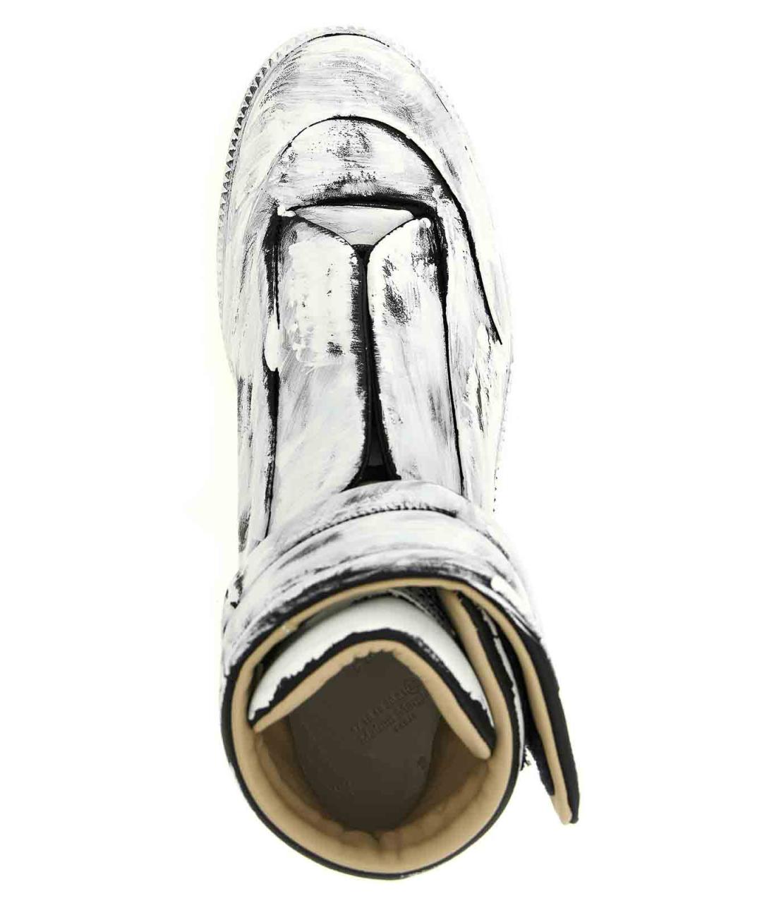 MAISON MARGIELA Белые кожаные высокие кроссовки / кеды, фото 4