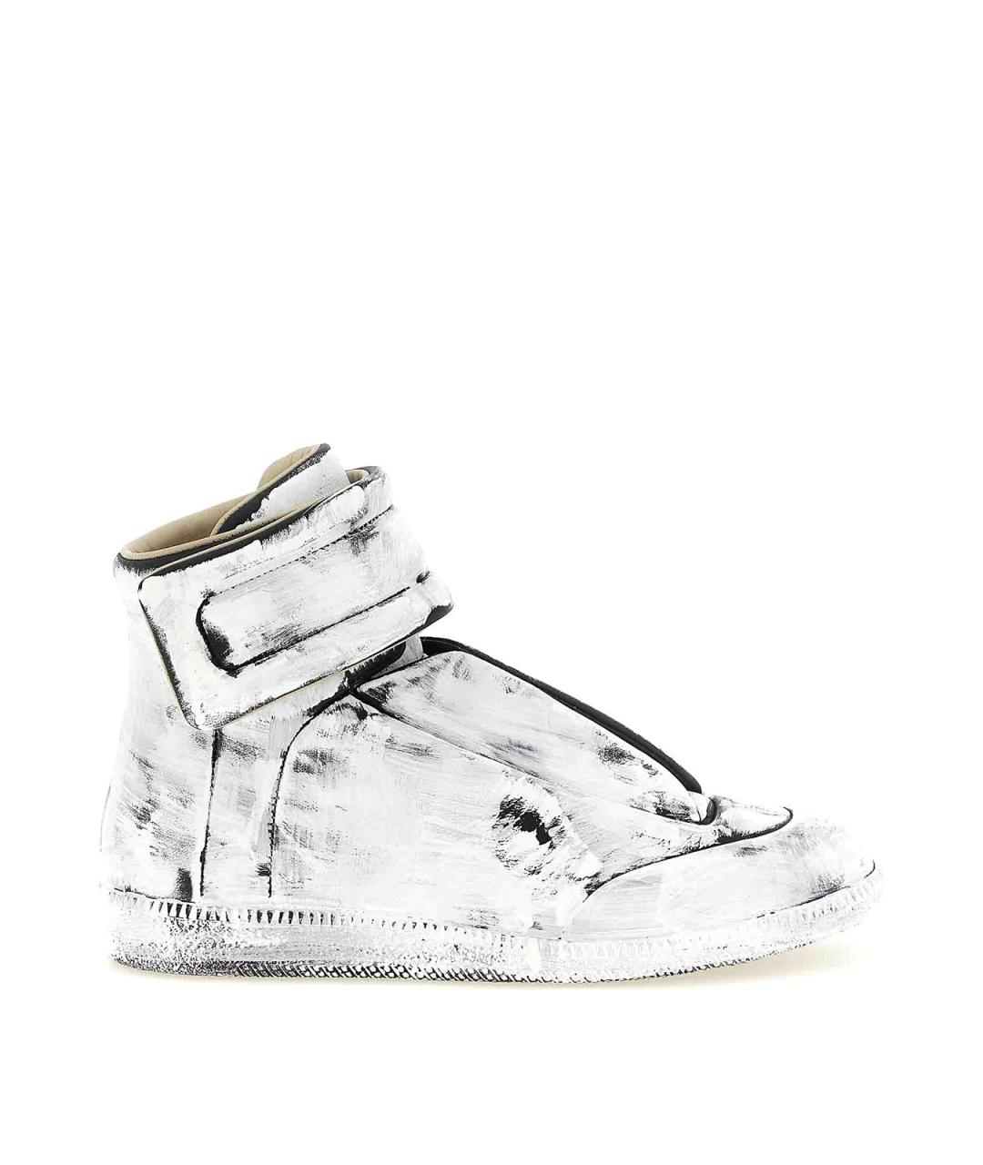 MAISON MARGIELA Белые кожаные высокие кроссовки / кеды, фото 1