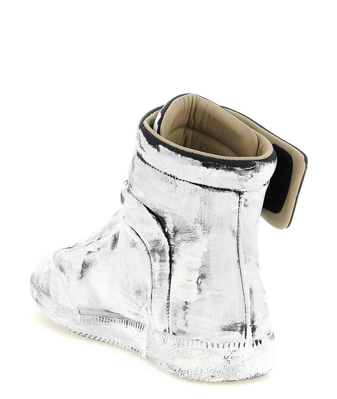 MAISON MARGIELA Белые кожаные высокие кроссовки / кеды, фото 3
