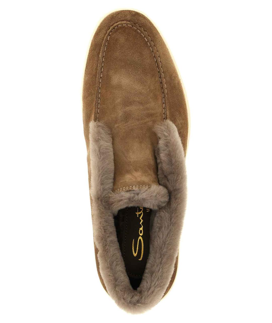 SANTONI Коричневые замшевые ботинки, фото 4