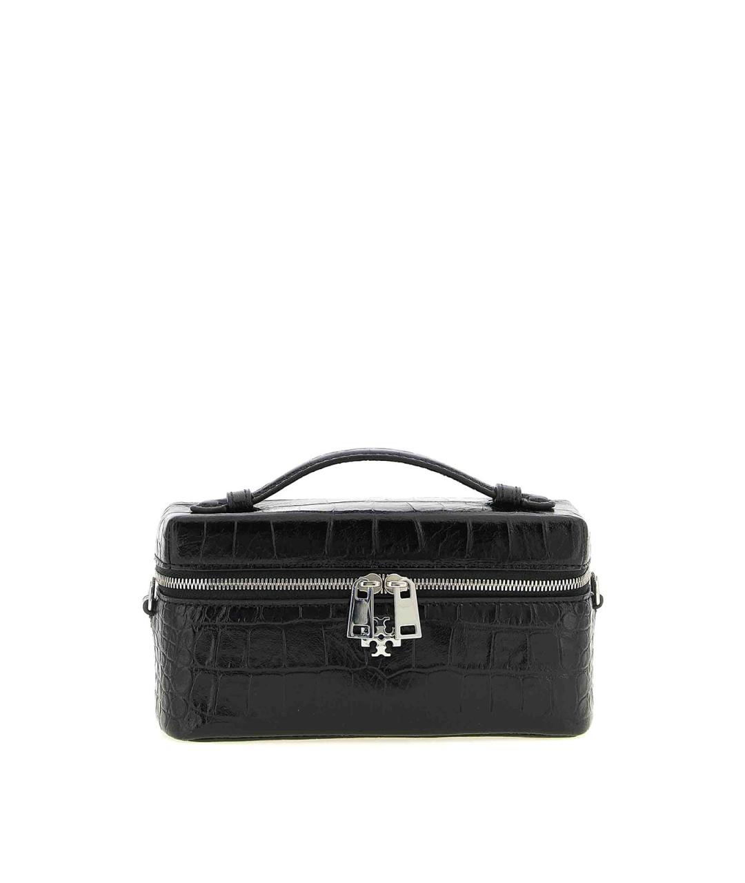 TORY BURCH Черная кожаная сумка с короткими ручками, фото 1