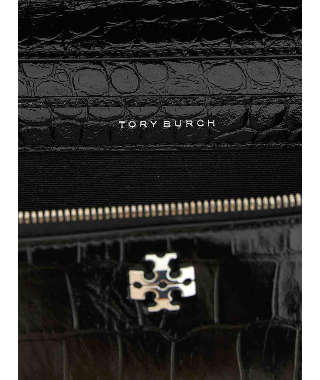 TORY BURCH Черная кожаная сумка с короткими ручками, фото 4