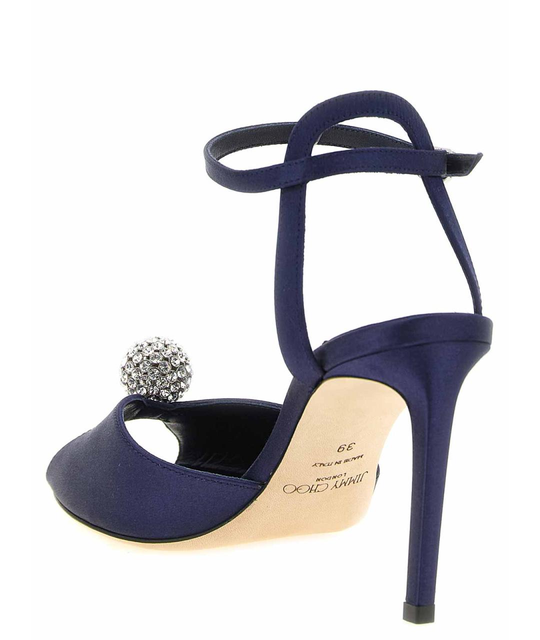 JIMMY CHOO Синие кожаные босоножки, фото 3