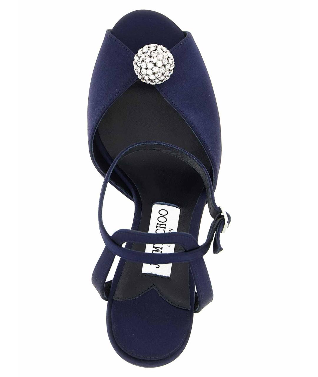 JIMMY CHOO Синие кожаные босоножки, фото 4