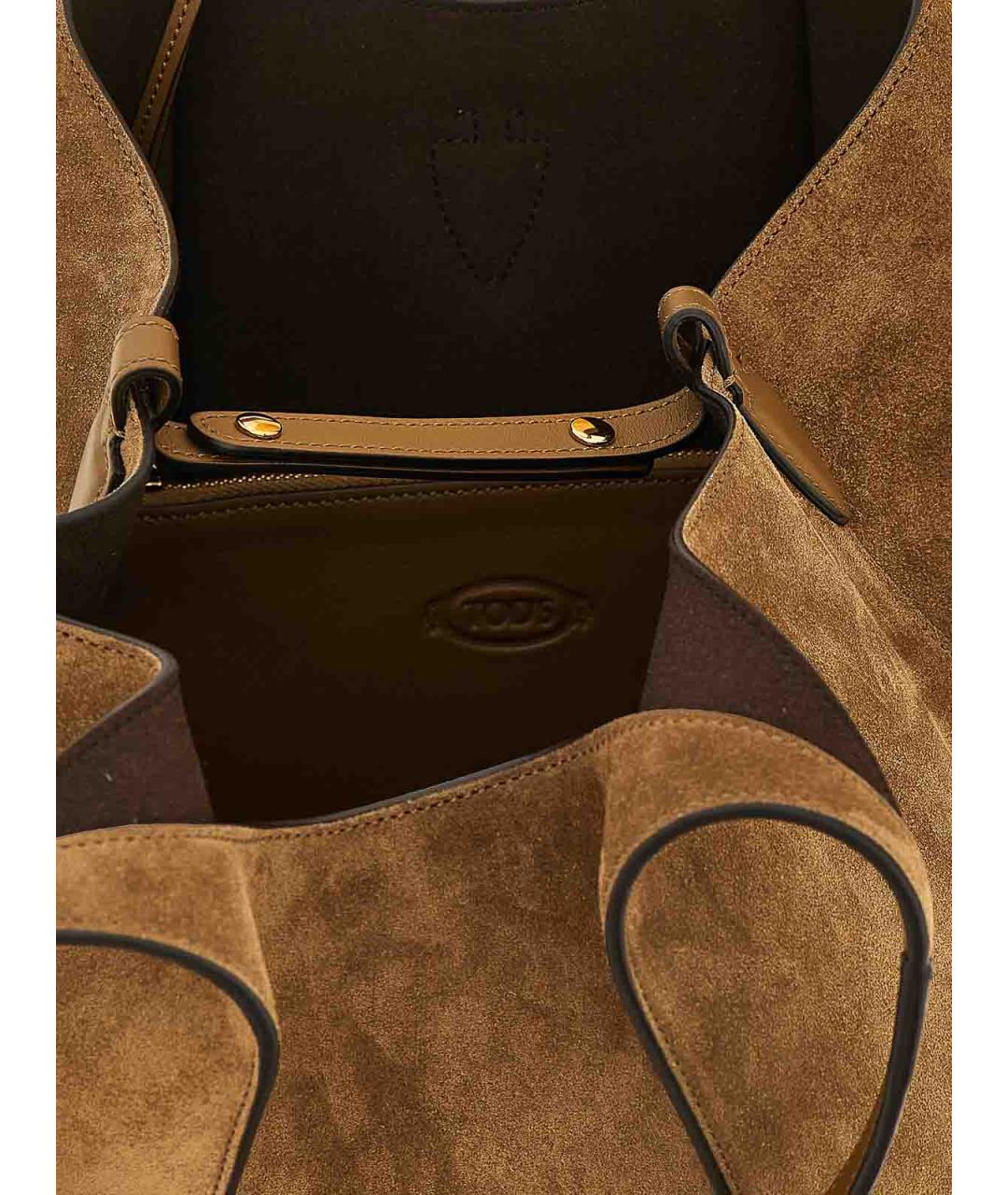 TOD'S Коричневая замшевая сумка тоут, фото 4