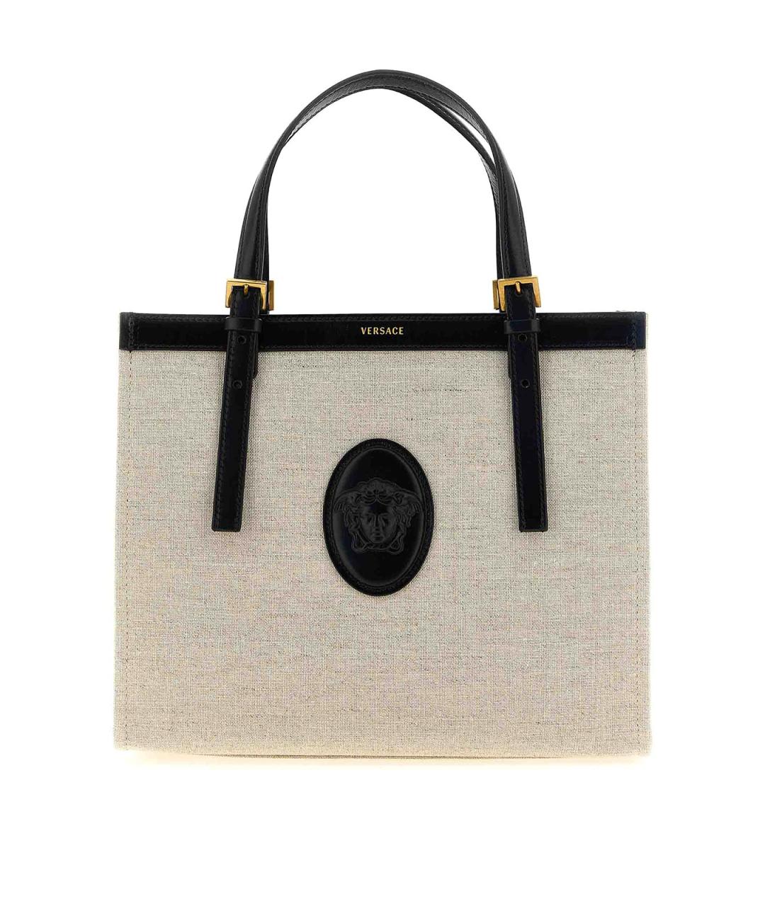VERSACE Бежевая тканевая сумка тоут, фото 1