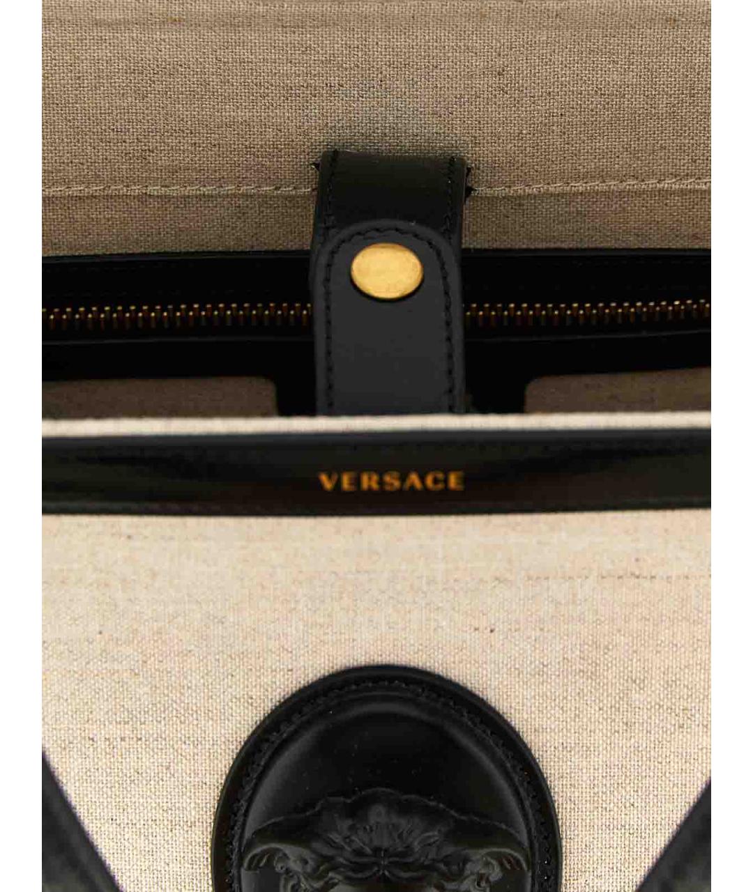 VERSACE Бежевая тканевая сумка тоут, фото 4