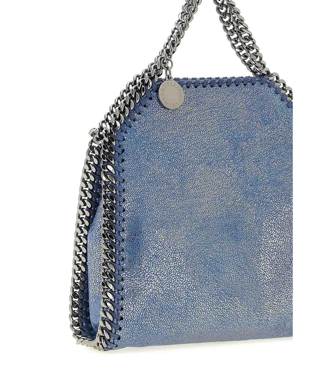 STELLA MCCARTNEY Голубая синтетическая сумка с короткими ручками, фото 3