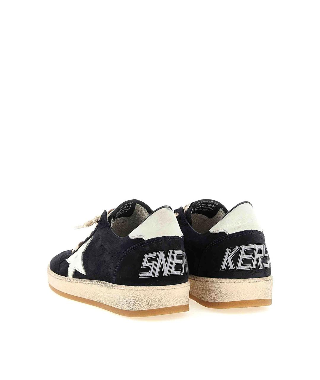GOLDEN GOOSE Синие замшевые низкие кроссовки / кеды, фото 2
