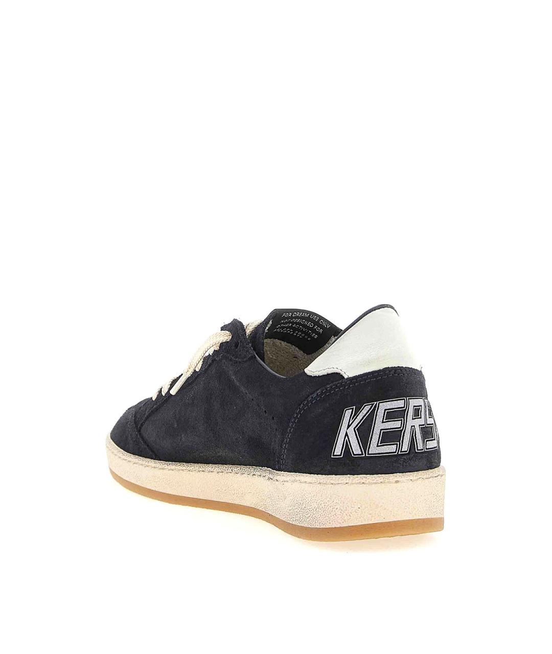 GOLDEN GOOSE Синие замшевые низкие кроссовки / кеды, фото 4