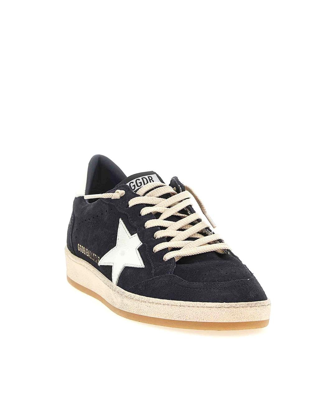 GOLDEN GOOSE Синие замшевые низкие кроссовки / кеды, фото 3