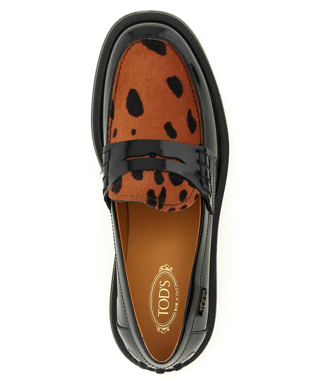TOD'S Черные кожаные лоферы, фото 4