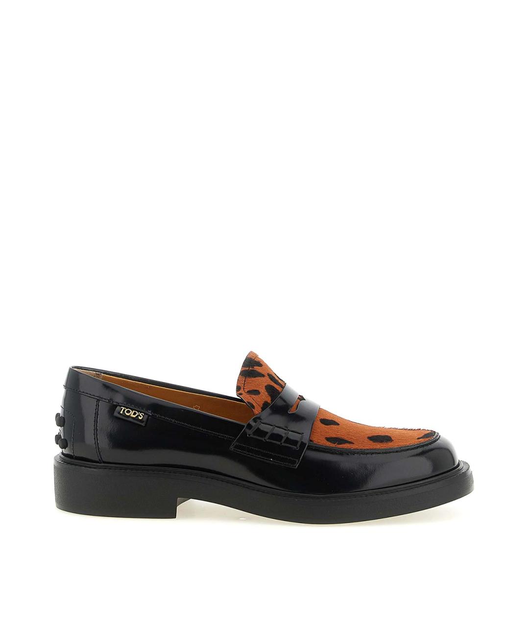 TOD'S Черные кожаные лоферы, фото 1
