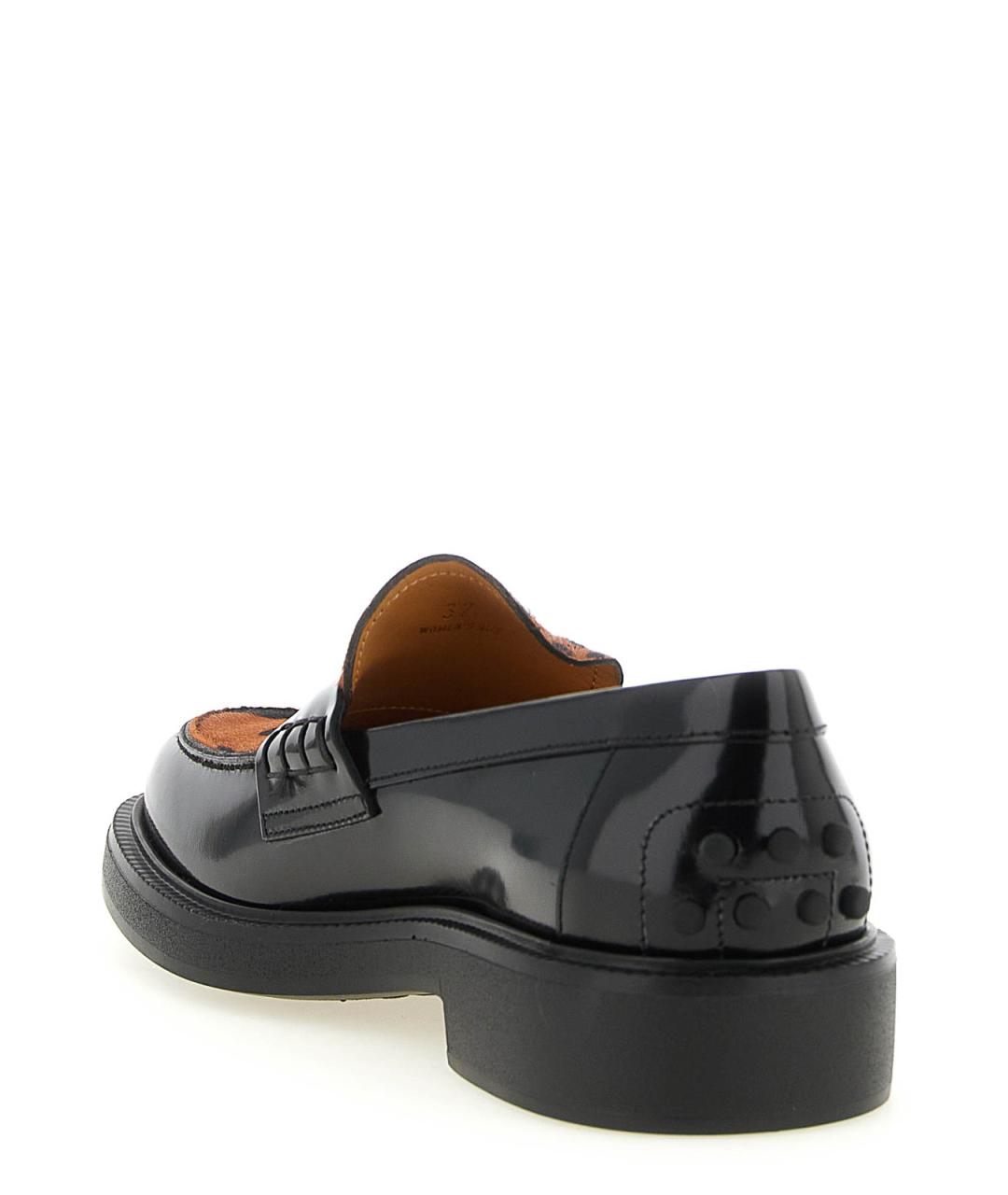 TOD'S Черные кожаные лоферы, фото 3
