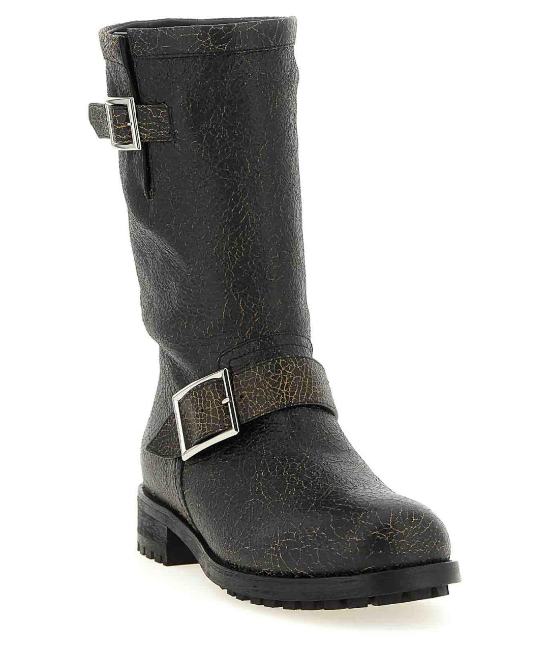 JIMMY CHOO Черные кожаные ботинки, фото 2