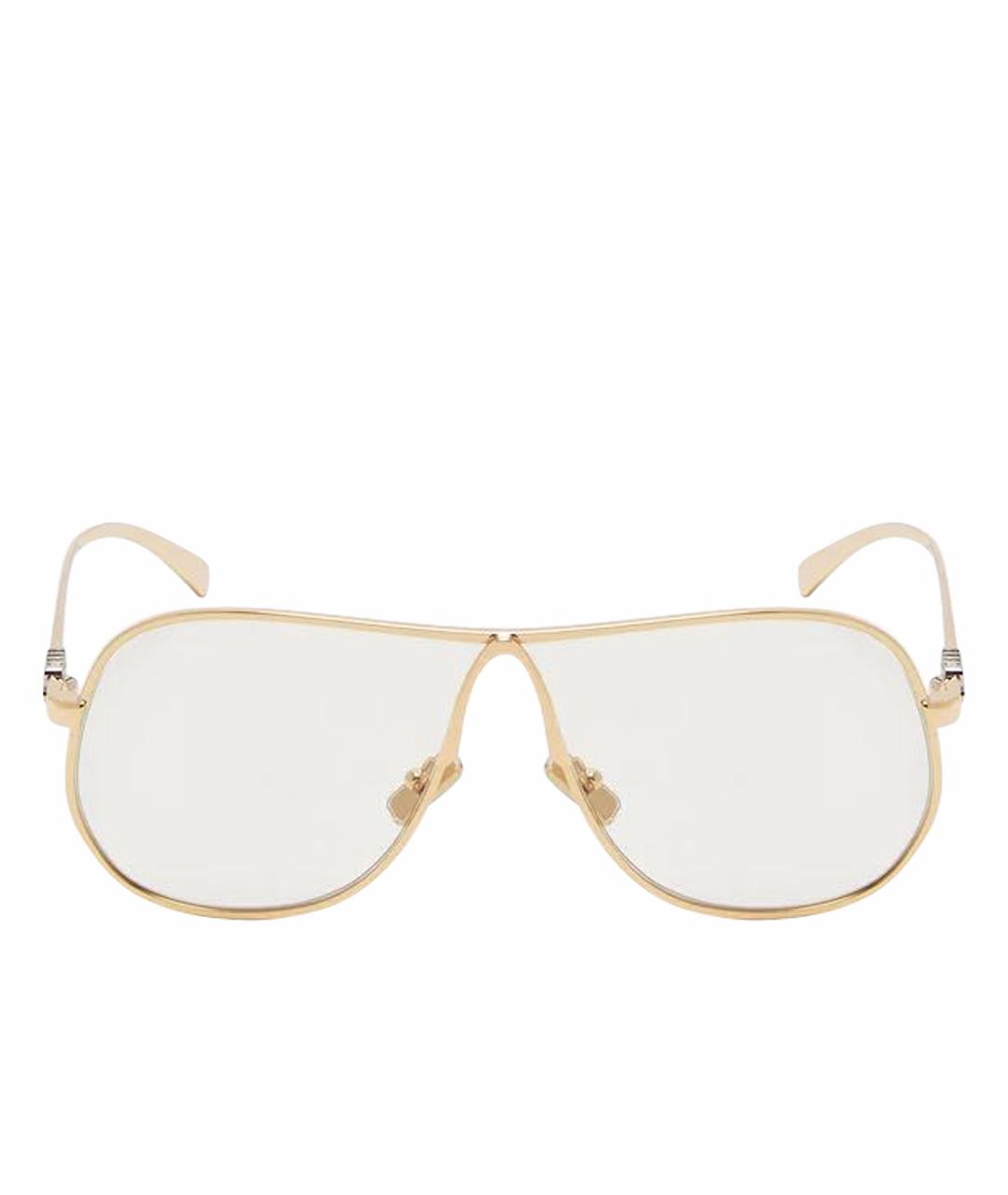 MIU MIU Золотые металлические солнцезащитные очки, фото 1