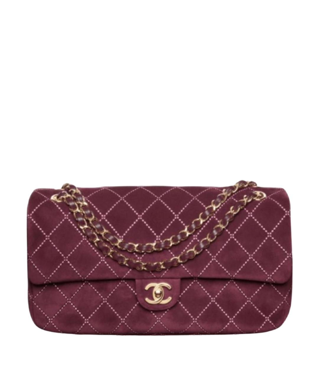 CHANEL Бордовая замшевая сумка через плечо, фото 1