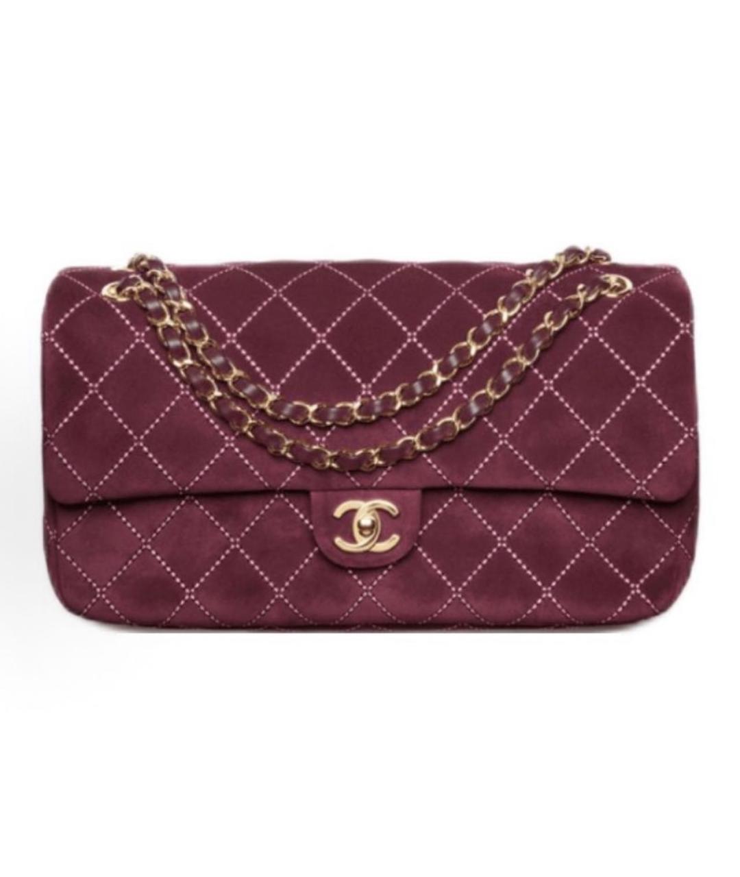 CHANEL Бордовая замшевая сумка через плечо, фото 7
