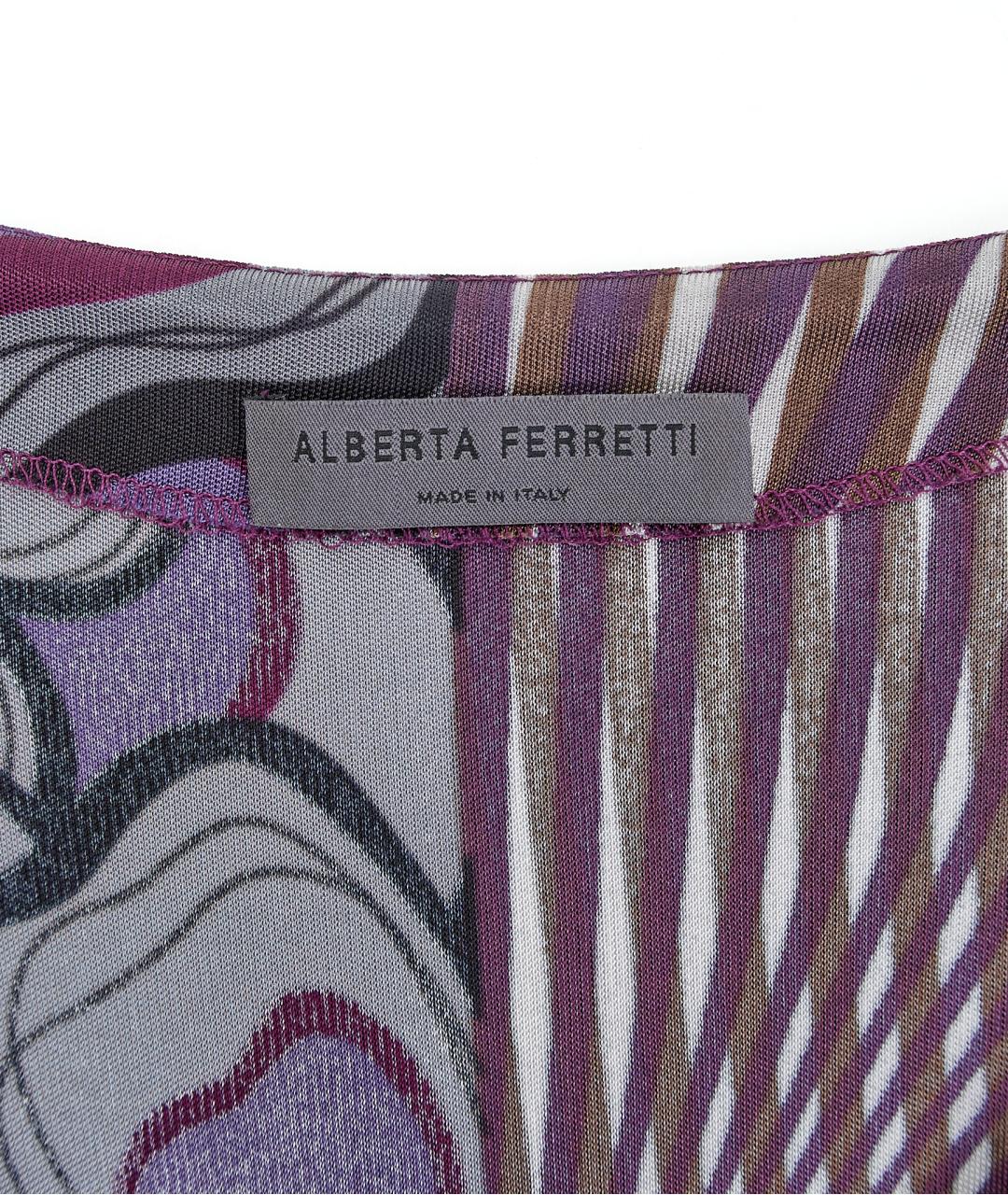 ALBERTA FERRETTI Фиолетовое вискозное повседневное платье, фото 3
