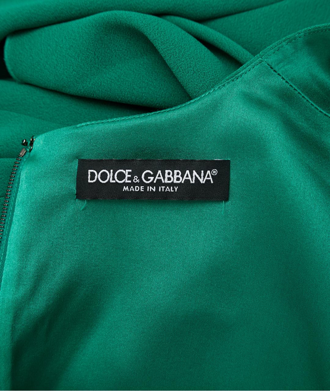 DOLCE&GABBANA Зеленое вискозное повседневное платье, фото 3