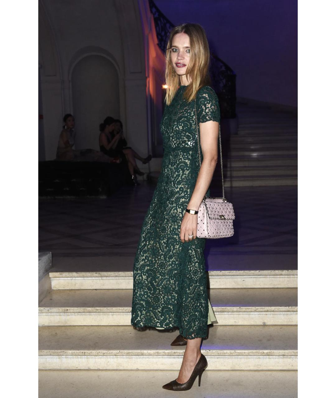VALENTINO Зеленое хлопковое вечернее платье, фото 7