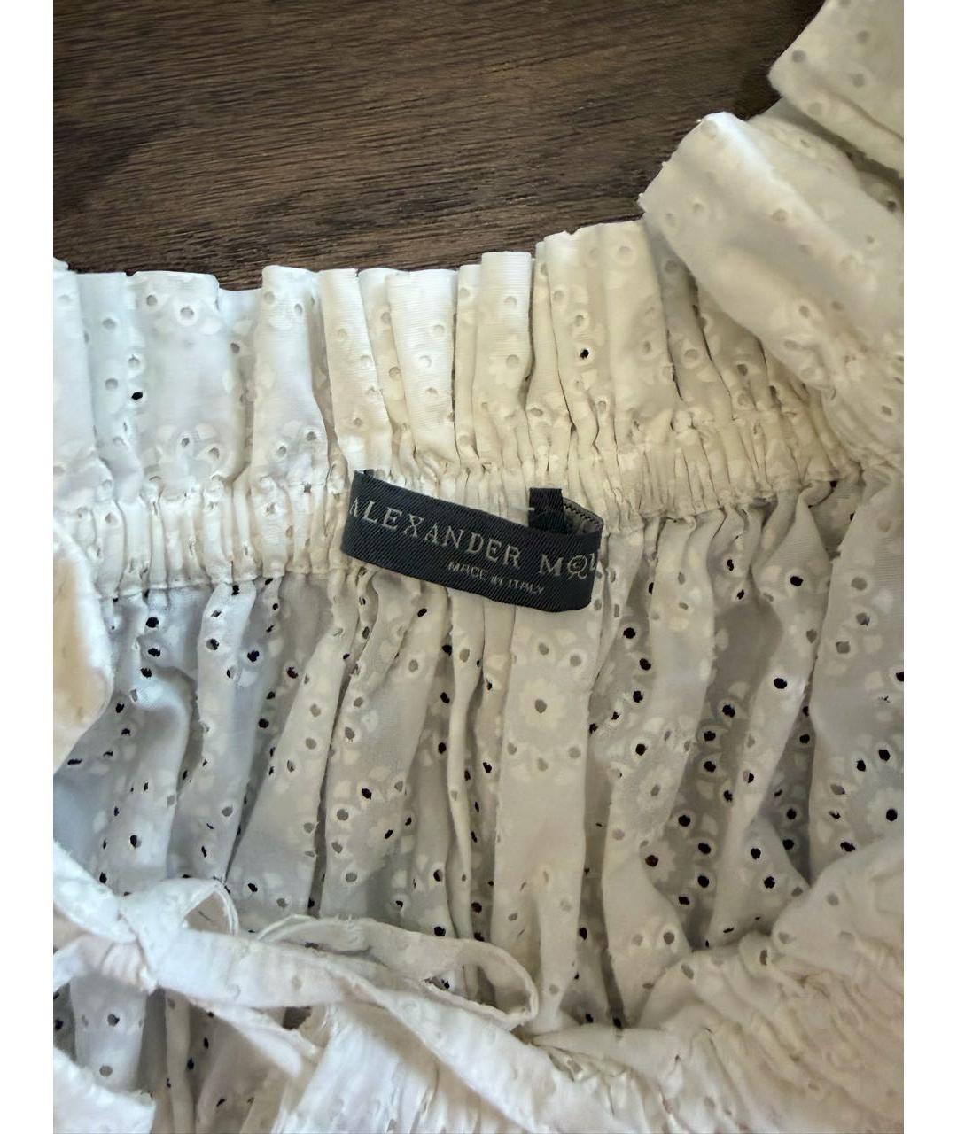 ALEXANDER MCQUEEN Белое хлопковое повседневное платье, фото 2