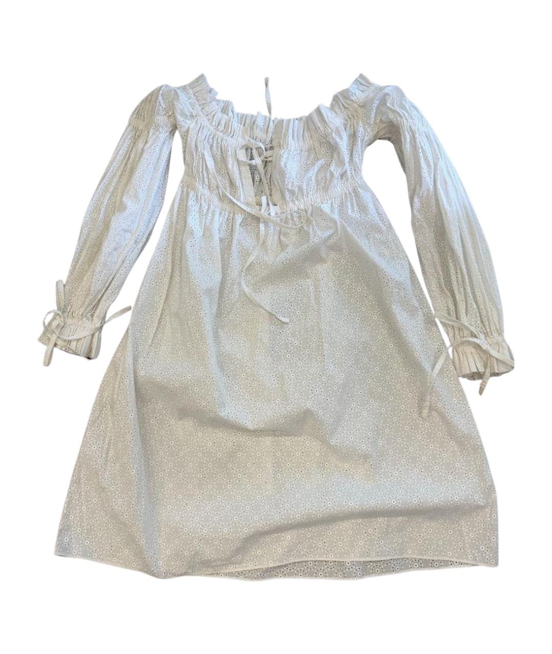 ALEXANDER MCQUEEN Белое хлопковое повседневное платье, фото 1