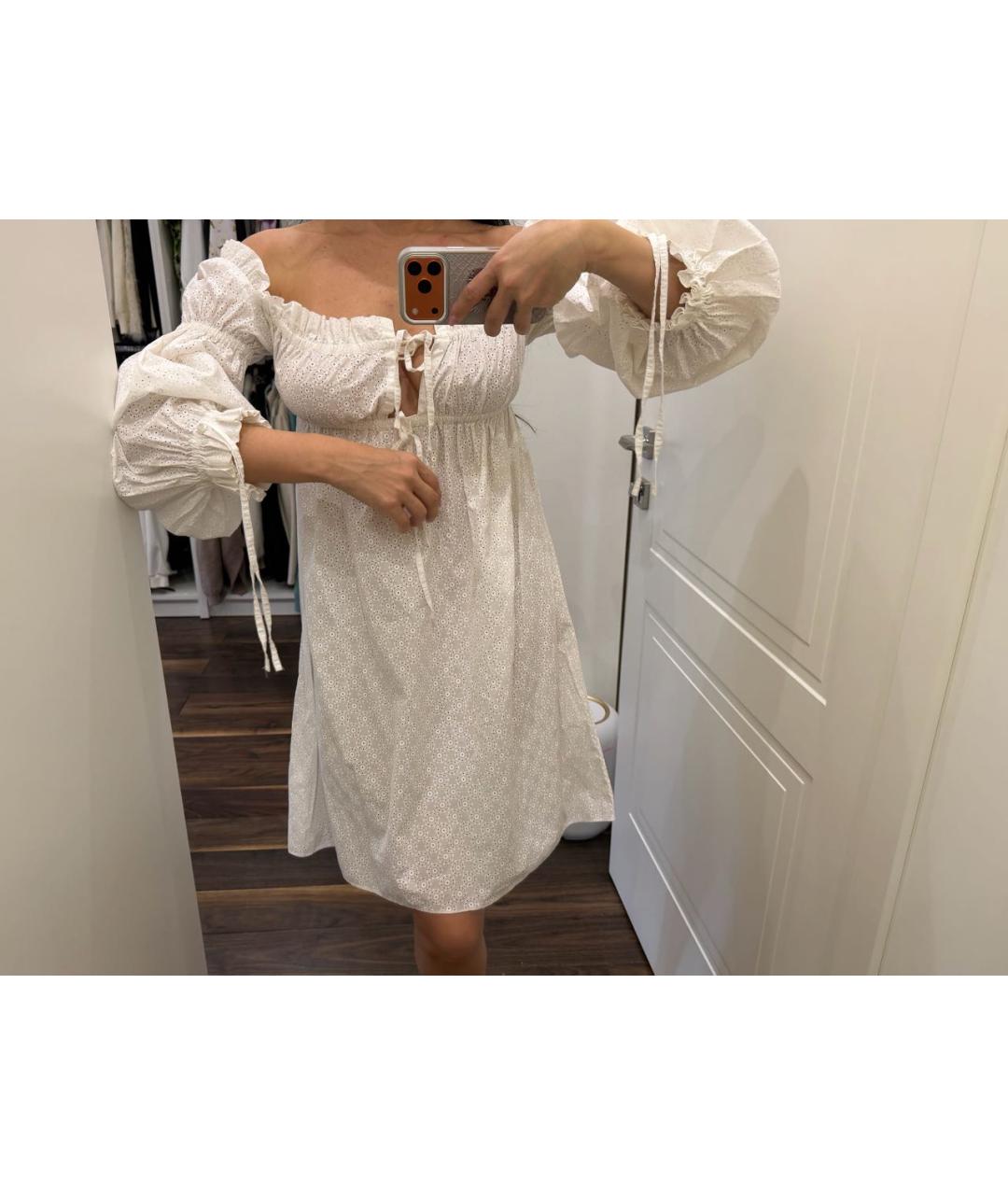 ALEXANDER MCQUEEN Белое хлопковое повседневное платье, фото 3