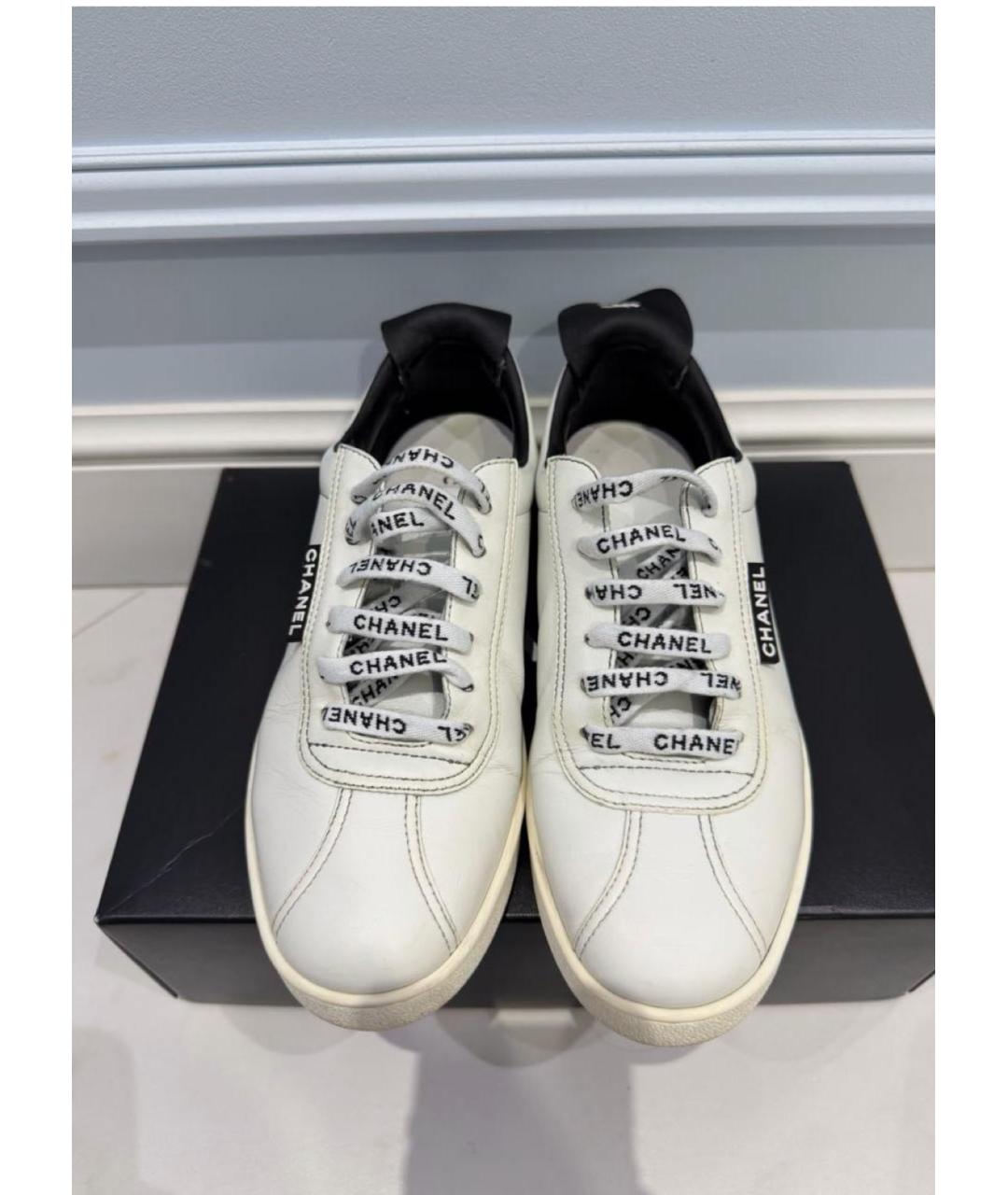 CHANEL Белые кожаные кеды, фото 8