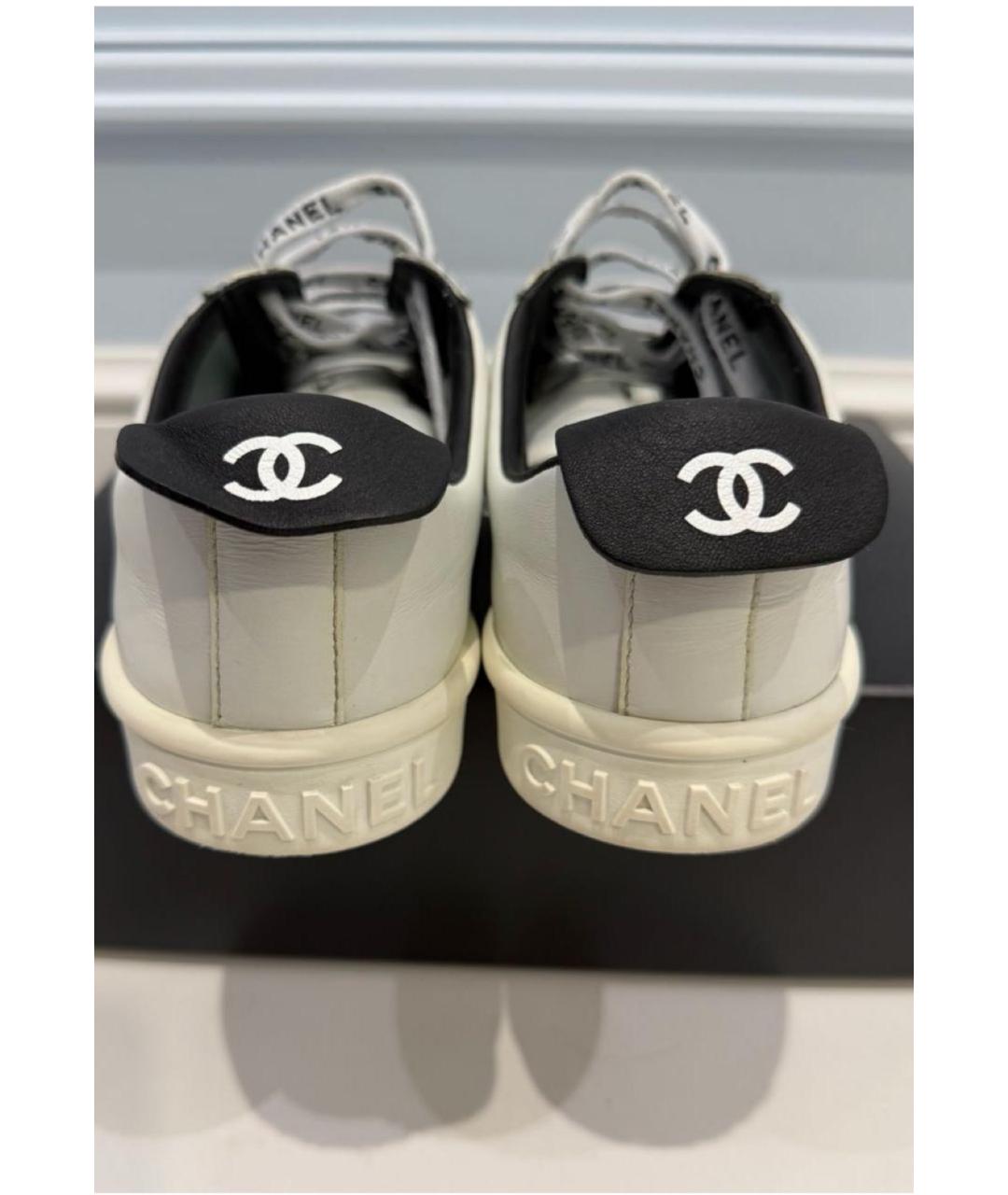 CHANEL Белые кожаные кеды, фото 7