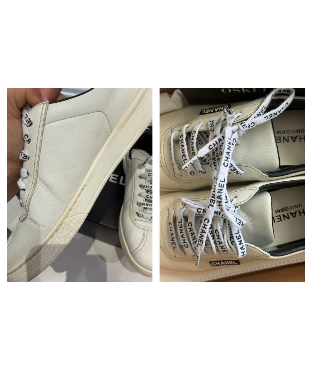 CHANEL Белые кожаные кеды, фото 9